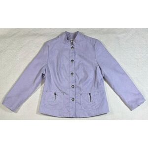 TanJay Faux Suede Lavender Purple Blazer Jacket 8 Petite